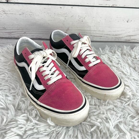 Vans Vintage Sport Black Hot Pink Low-Top Sk8 Sneakers Unisex 8.5 Men - 10 Women - Picture 2 of 13